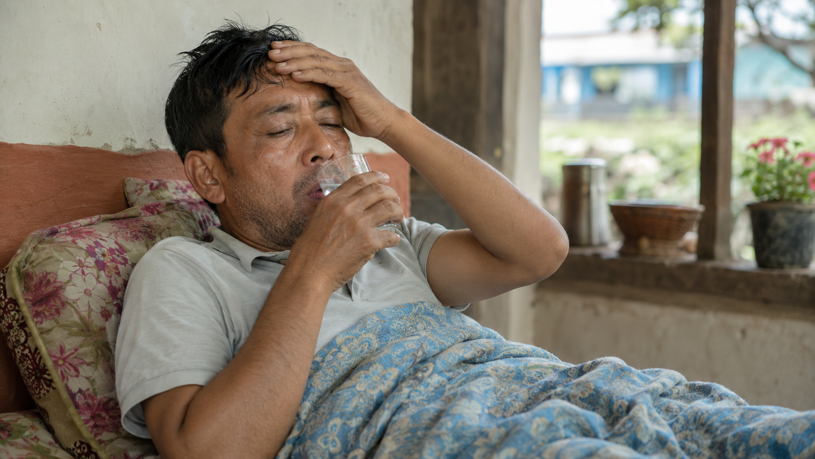 Common causes include:
� Diarrhoea or vomiting
� Fever or infection
� Hot weather, heat exposure, or heavy sweating
� Not drinking enough fluids
� Diabetes with very high blood sugar
� Medicines that increase urine output, such as some water tablets
� Alcohol use
� Difficulty swallowing, confusion, frailty, or dependence on others for drinks
Severe dehydration matters because it can affect blood pressure, kidneys, brain function, and circulation. It can become life-threatening, especially in babies, older adults, and people who are already unwell.